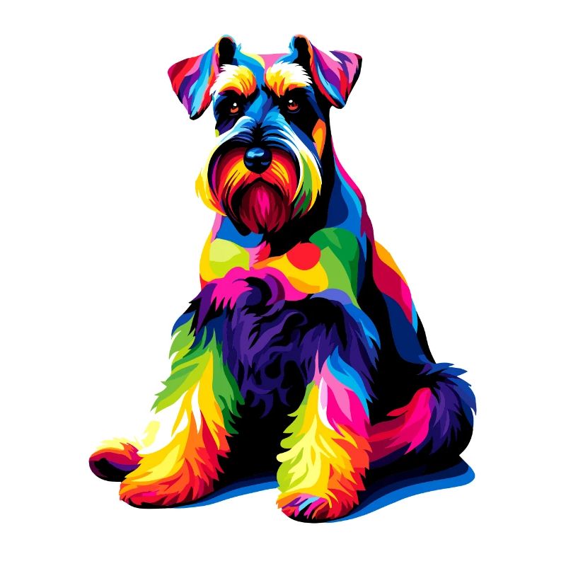 Schnauzer géant coloré Pop Art Schnauzers