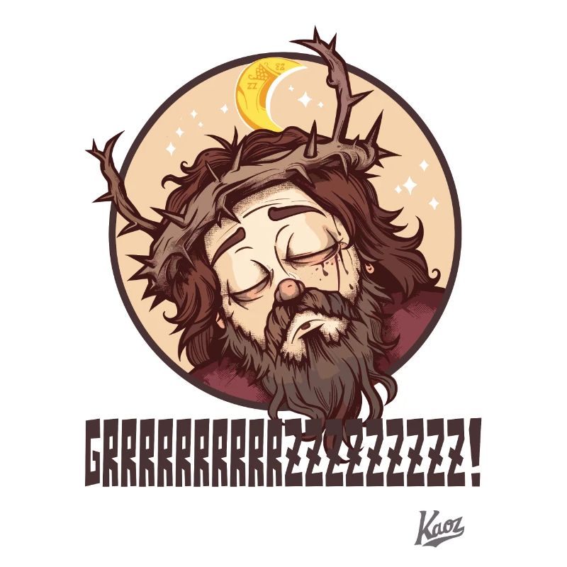 Doux, type Jésus endormi