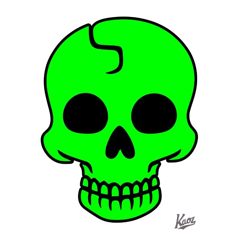 Crâne vert citron