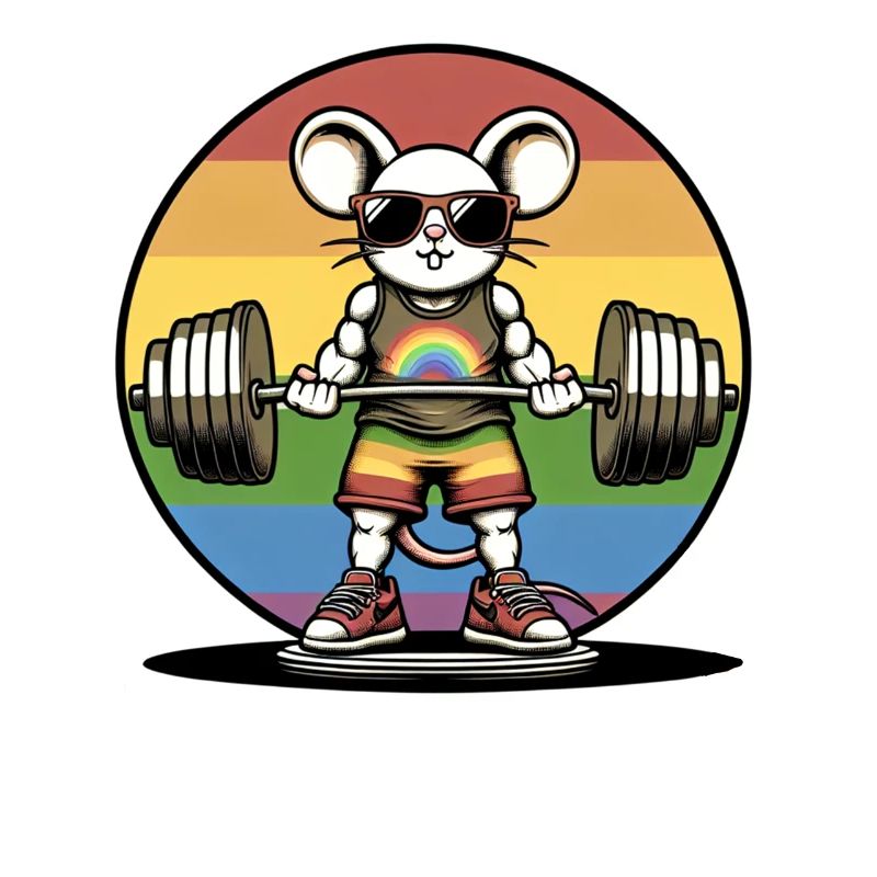 Cool Rainbow Mouse Lifting In The Gym