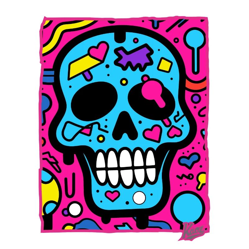 Tout simplement cool : crâne pop art avec une touche d’originalité