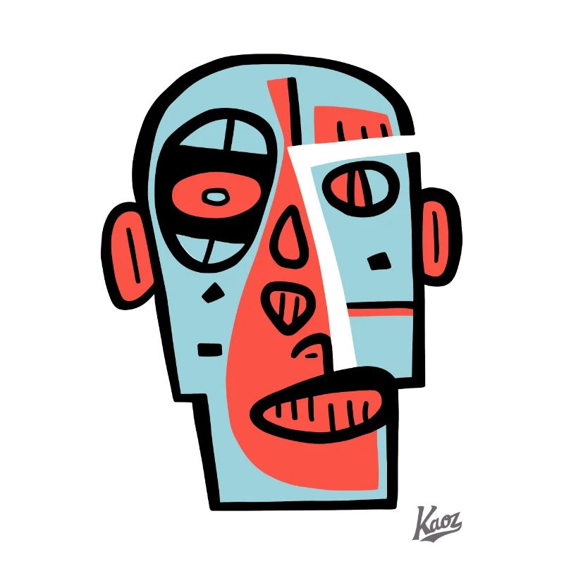 Abstrakte Kubismus Kunst: Ein Gesicht Portrait