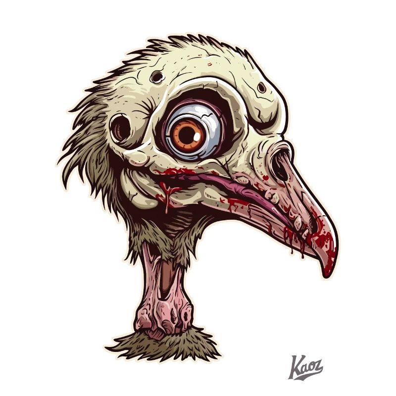 Oiseau d’autruche zombie oiseau