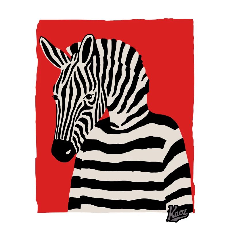 Bande dessinée Art de la bande dessinée d’un zèbre avec pull