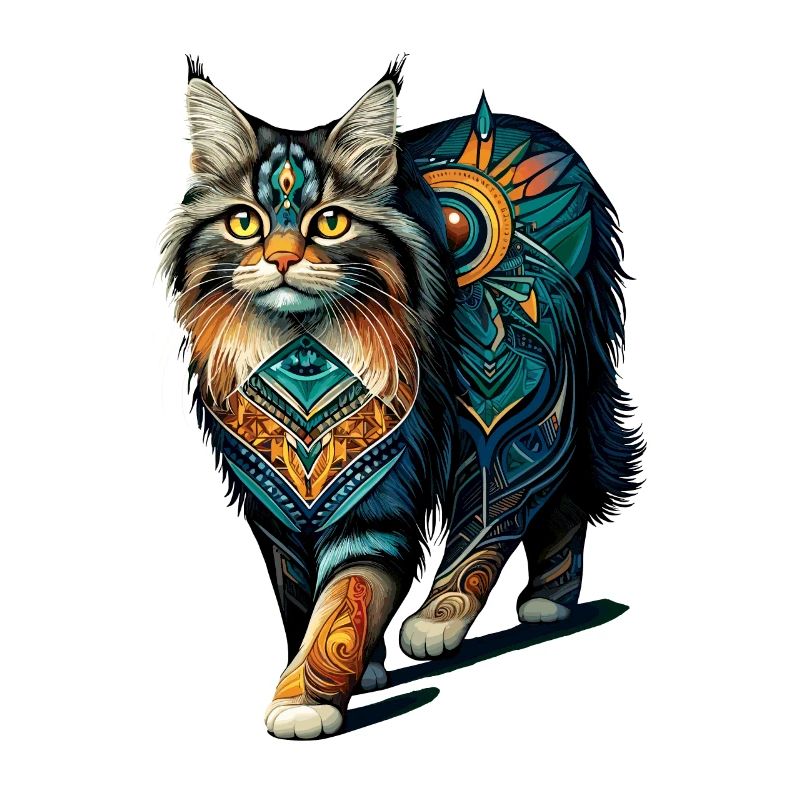 Bunte Splash Art American Bobtail Bobtails