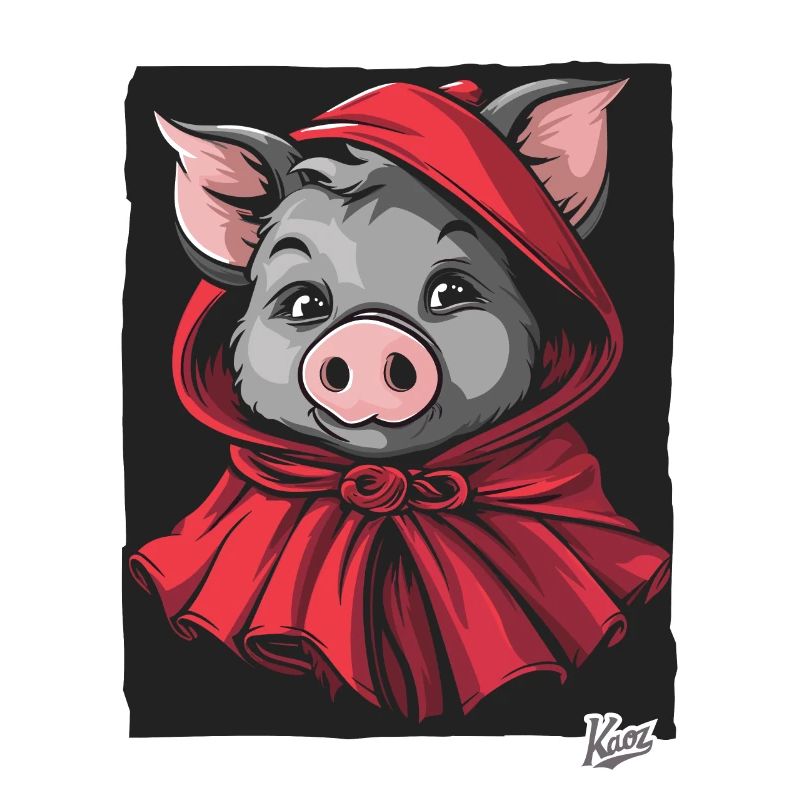 Le conte de fées du Petit Cochon Chaperon Rouge