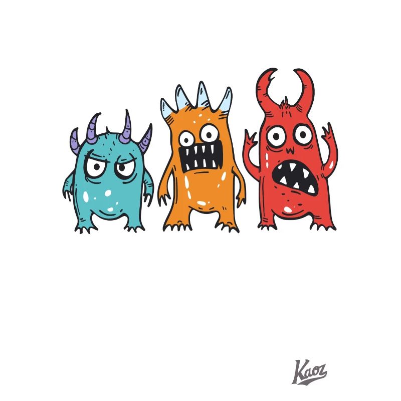 funny cute little crazy monsters