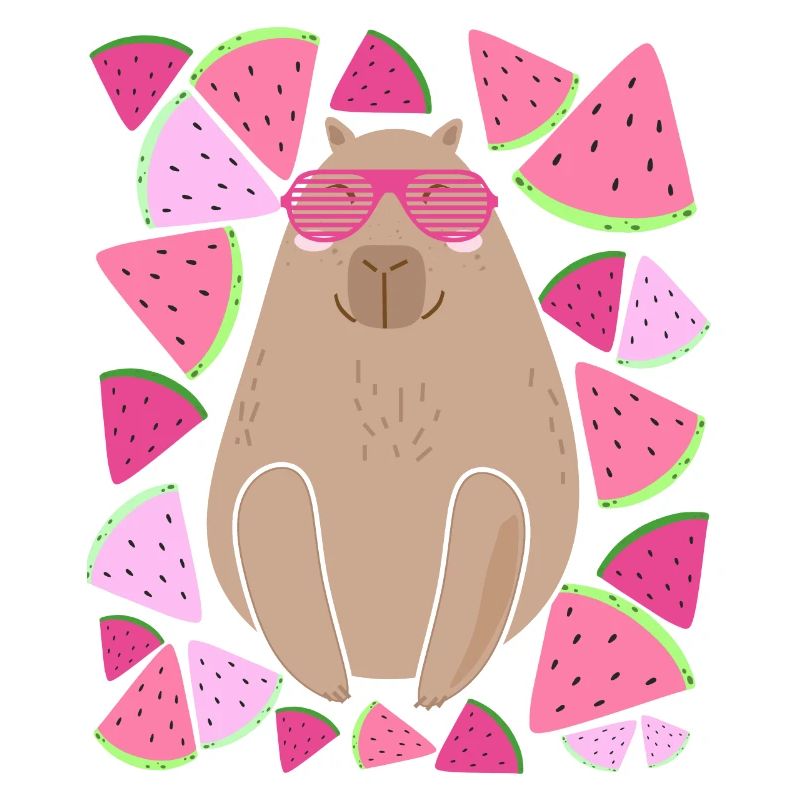 CAPYBARA- WASSERMELONE - SOMMER- BRILLE