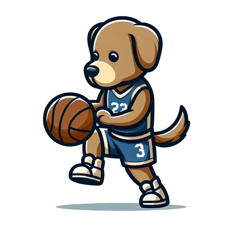Chien de basketteur mignon