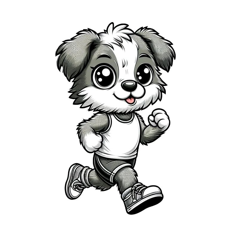 Cute Marathon Runner Dog