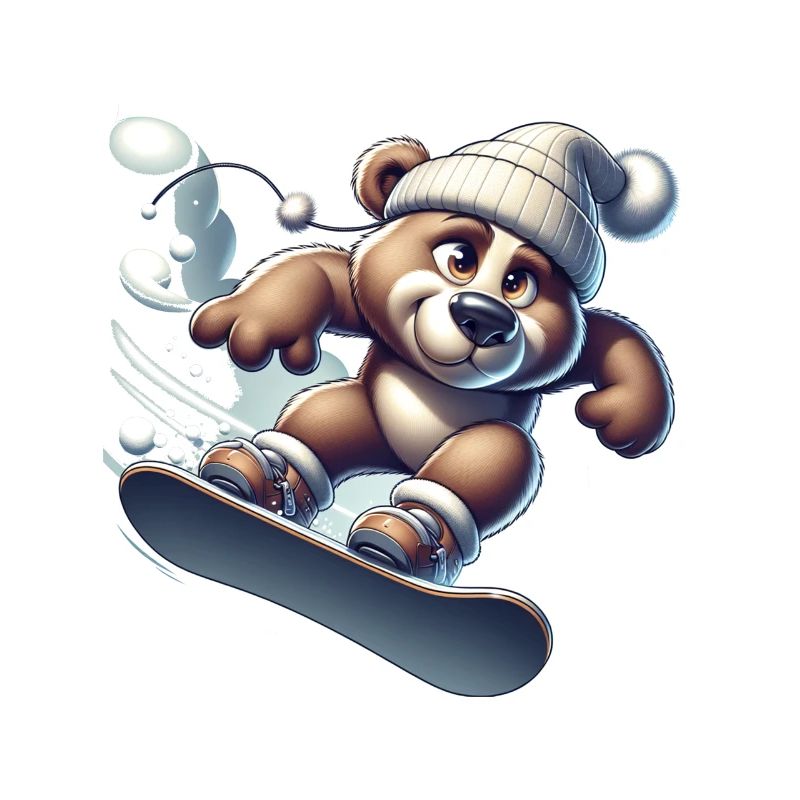 Ours snowboarder mignon