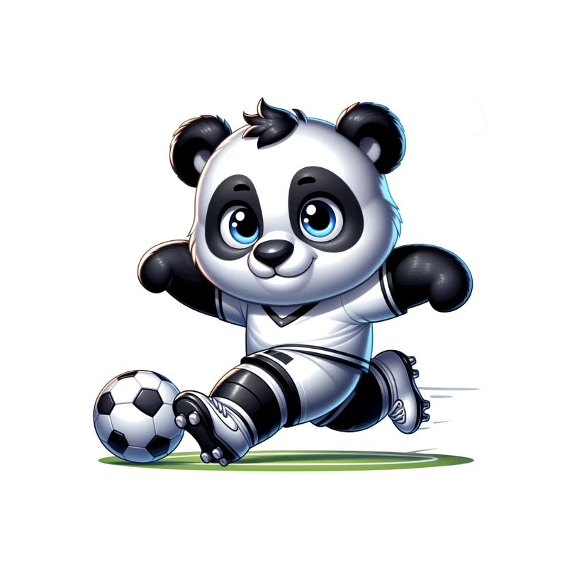 Cute Soccer Player Panda