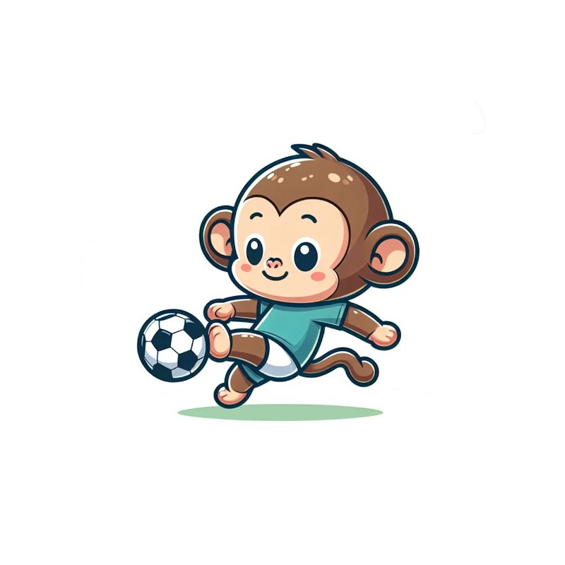 Cute Soccer Player Monkey