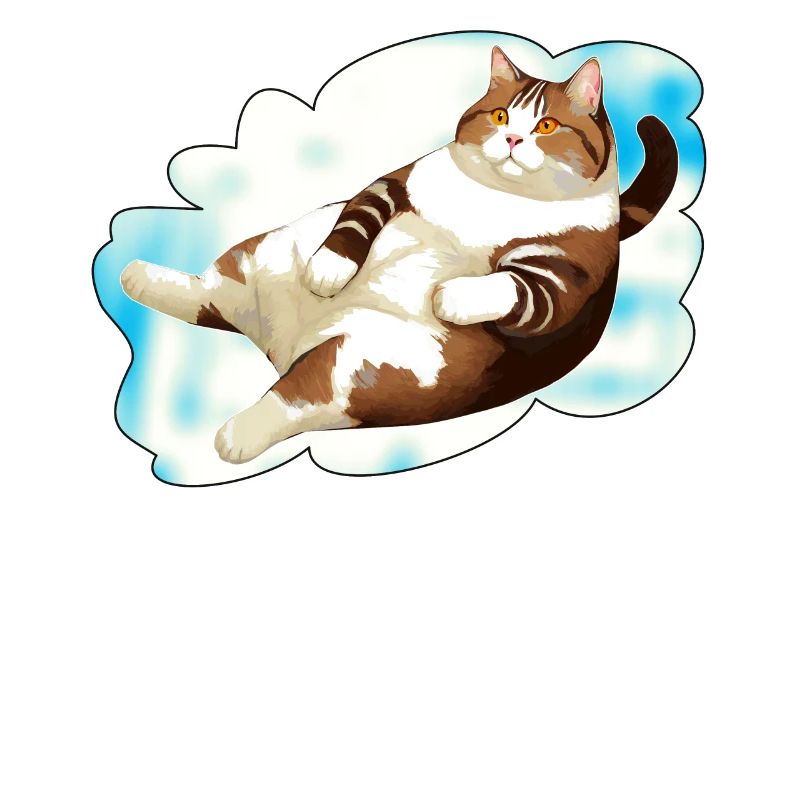 CAT FAT LYING CLOUD