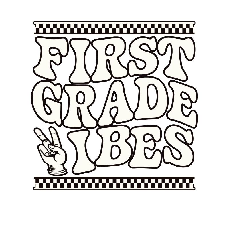 First Grade Vibes Checkerboard Design