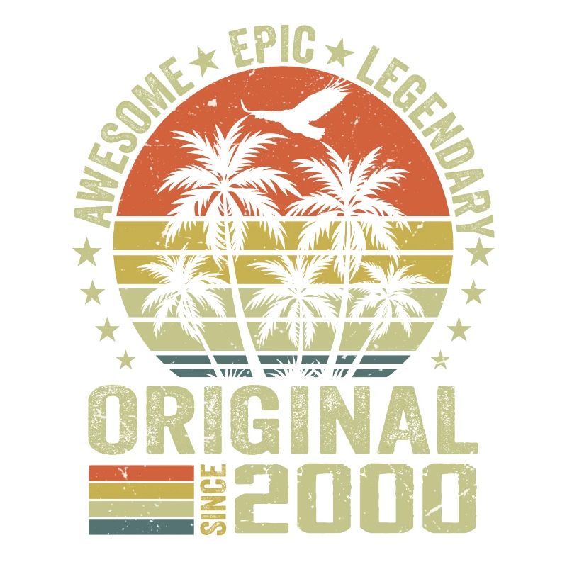 Fête D'anniversaire 2000 Millésime 2000 Rétro 2000