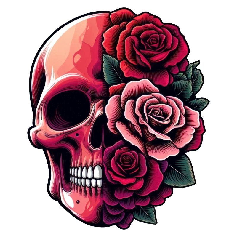 Crâne et bouquet