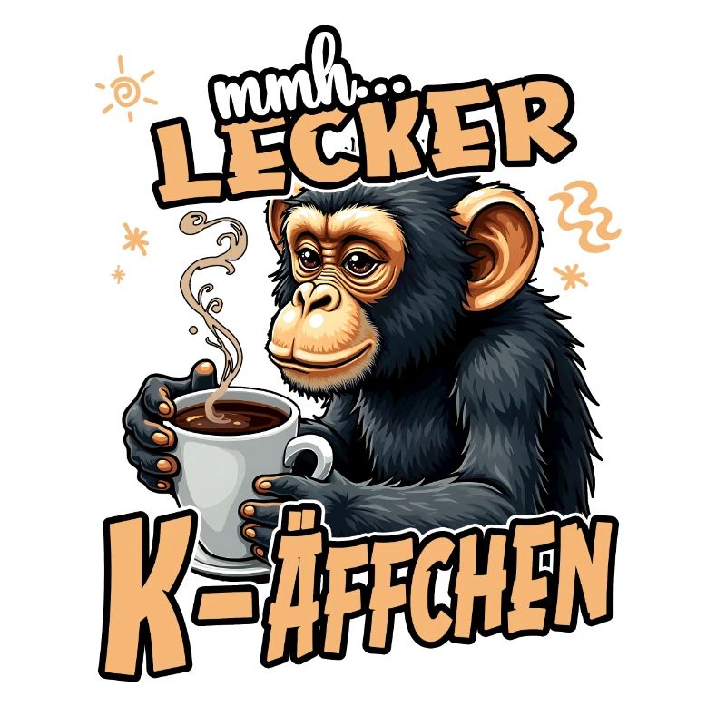 Mmh... Lecker K-Äffchen Lustig Kaffee Affe
