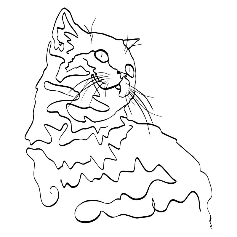 Chats dessinant au trait