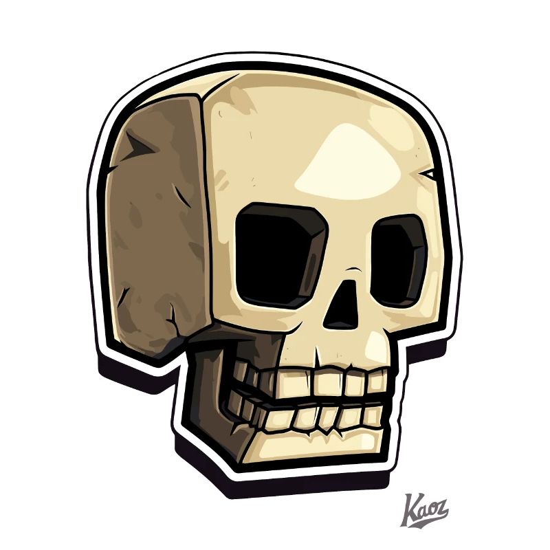 Funny Pixel Skull : Crâne avec breloque