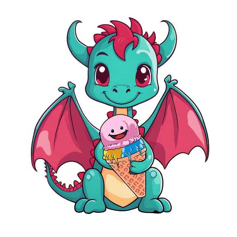 Dino Drache Drachen Eiswaffel Eis naschen Kinder