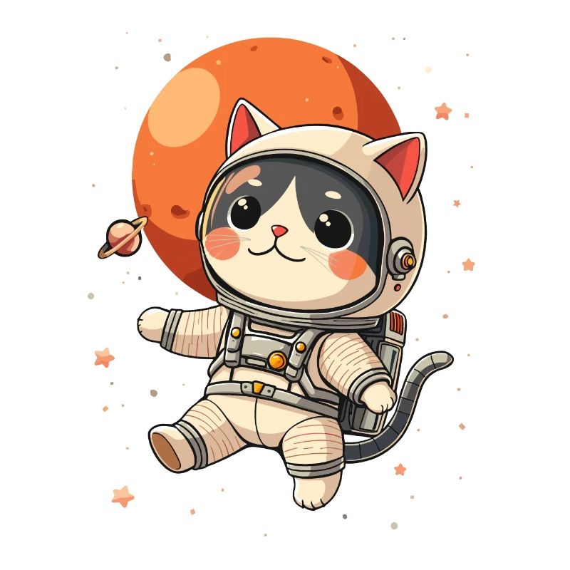Chat, Espace, Astronaute, Espace, Kawaii