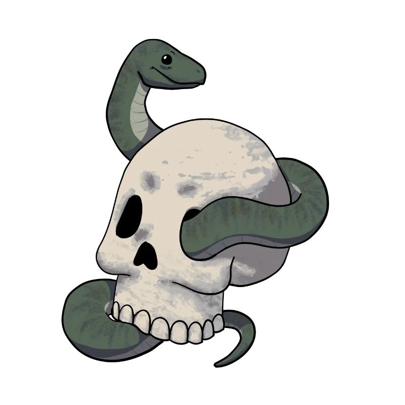 Serpent et crâne