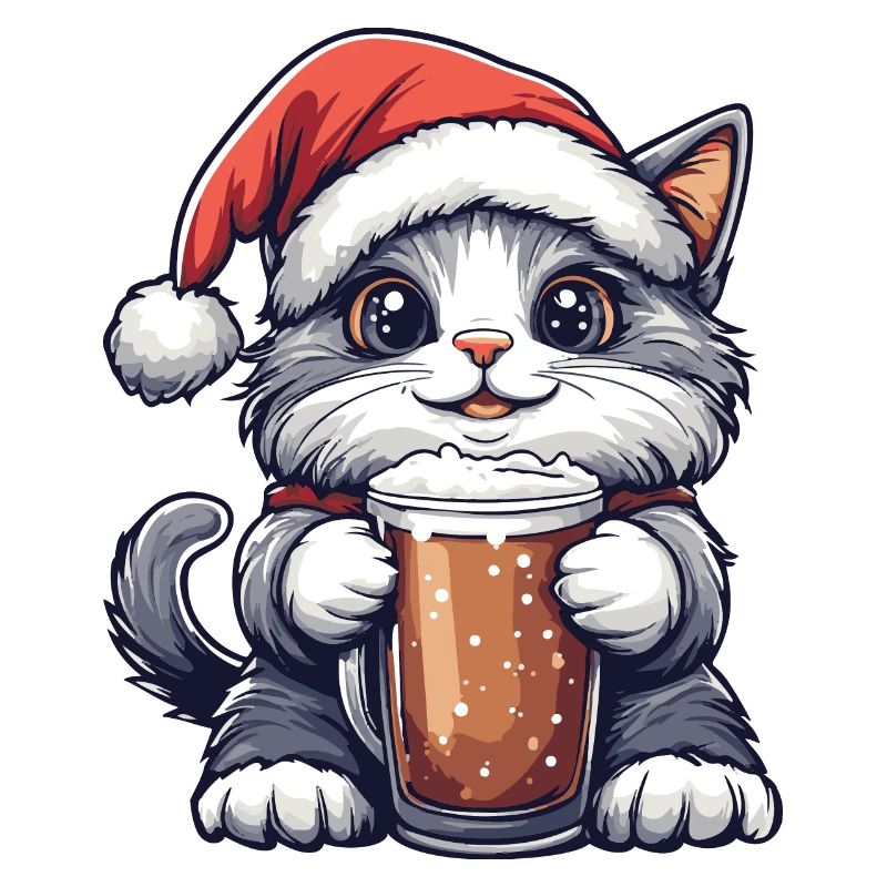 Cat Bière Noël Noël