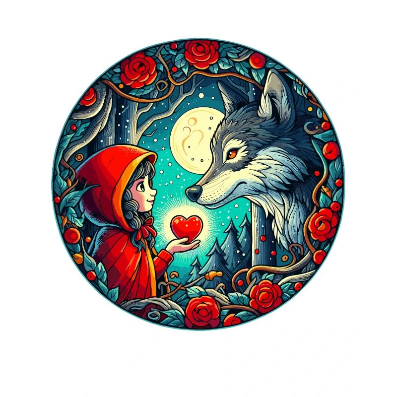 Märchen Rotkäppchen Wolf Kinder Herz Tierschutz