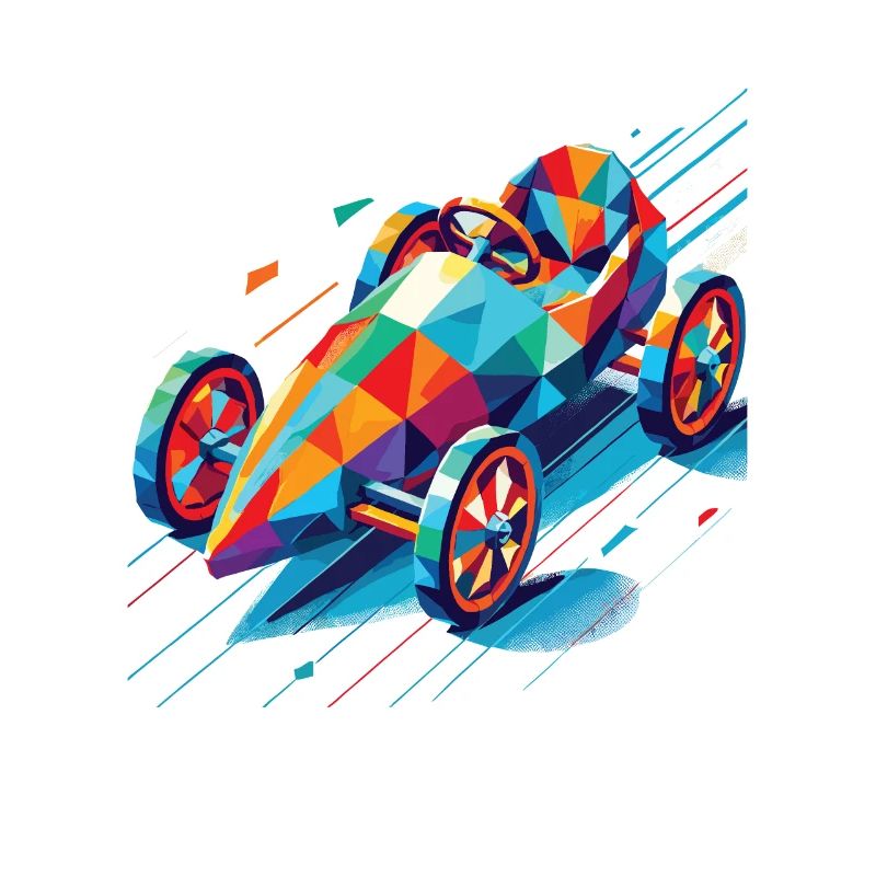 Boîte à savon colorée Retro Polygon racer
