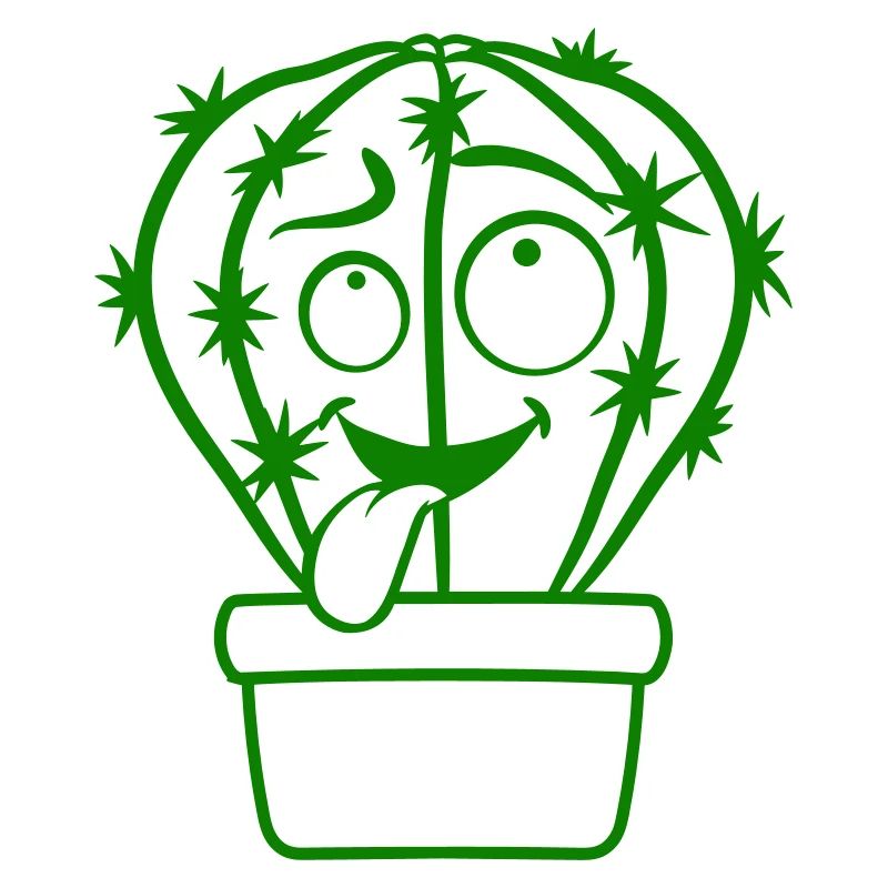 Cactus Cacti Face Prickly Funny Grimace