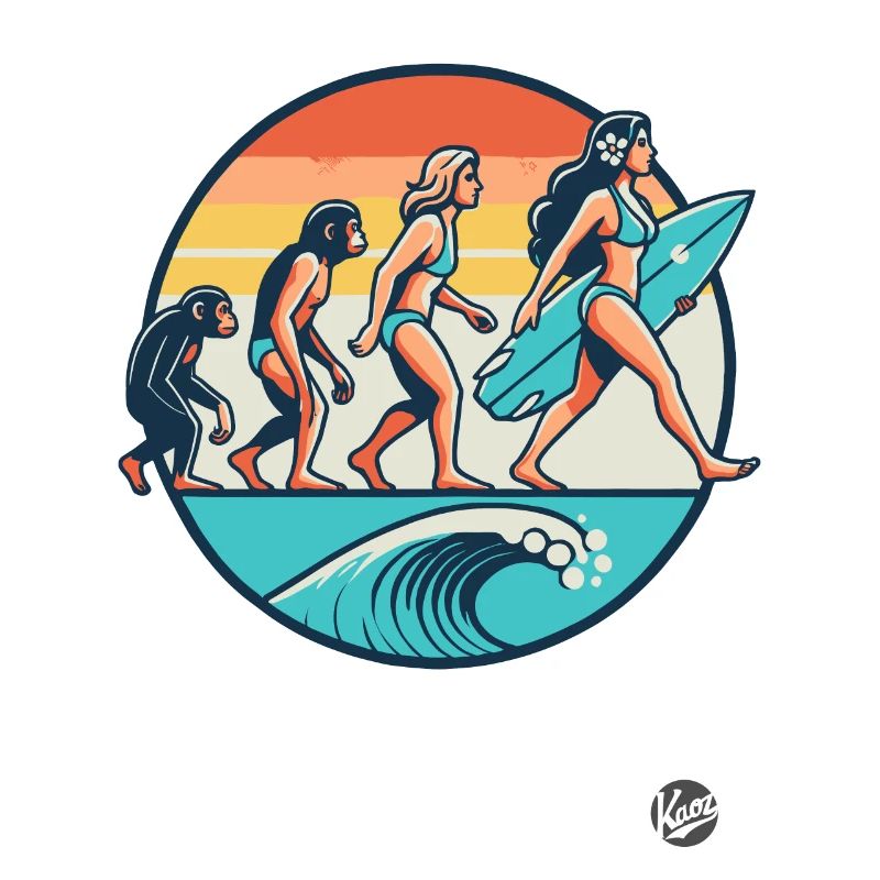 Surfer Surfing und Evolution der Surfer Girls