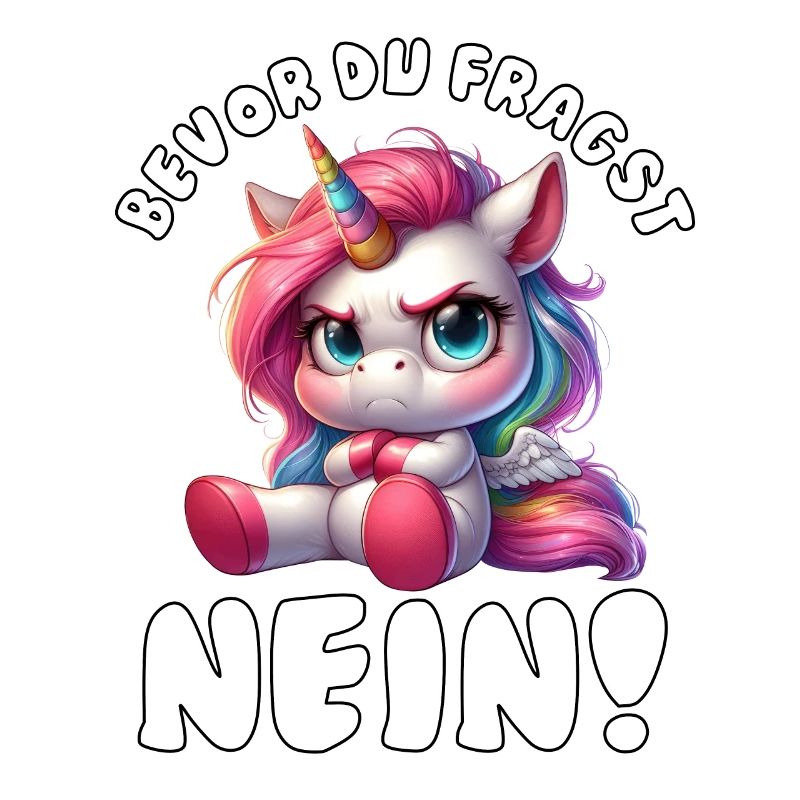 Lustiges Einhorn mit Spruch