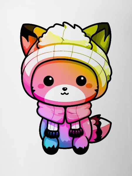 Fuchs Winter Tier Bunt Comic