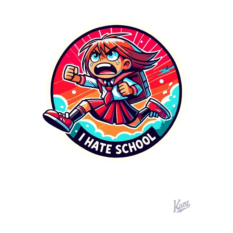Laufendes Schulmädchen: Ich hasse Schule
