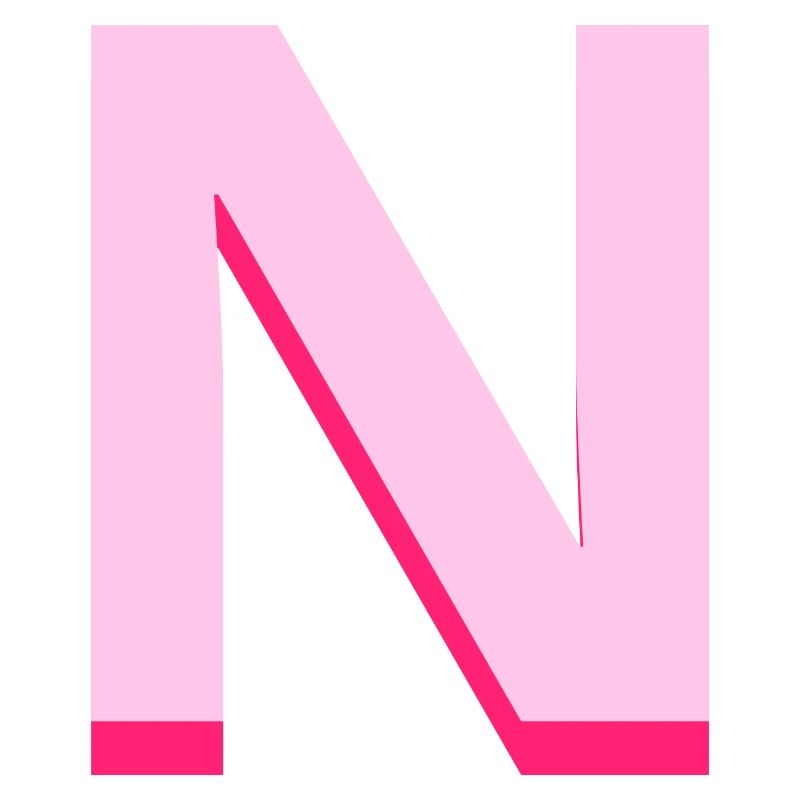 Lettre n rose pop et moderne