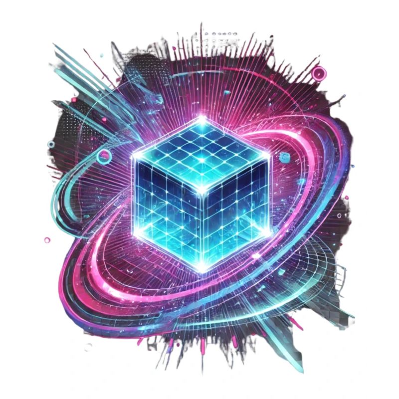 Futuristic Hologram Design – Glowing Cube