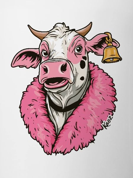 modische Mode-Kuh in pinker Jacke