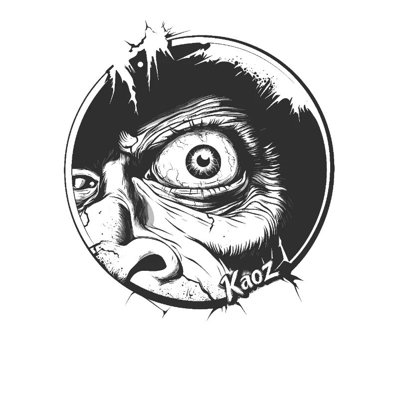 An eye peeks through the hole