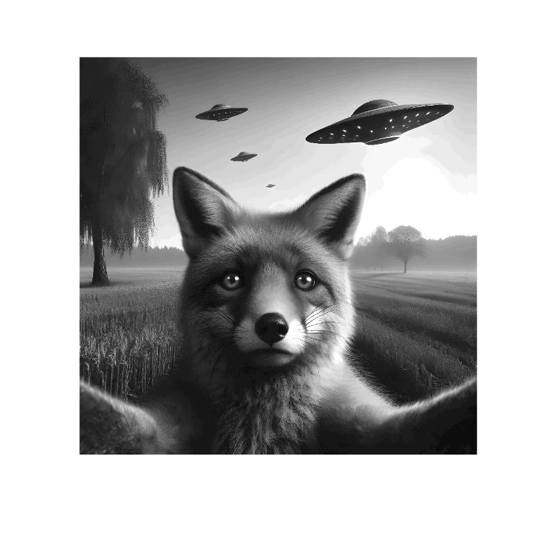 Fox Reynar Funny Graphic Selfie with UFOs Weird Al