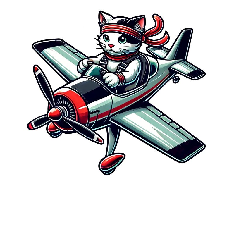 Cat Pilot Propeller Airplane Flying