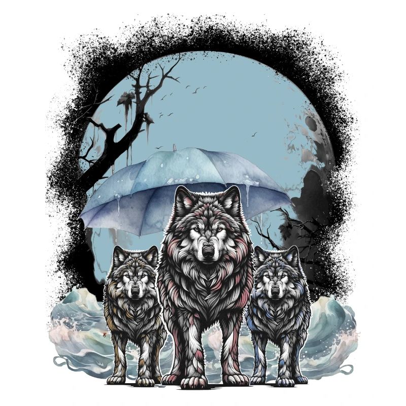 mystical wolves wolf pack husky dogs dog