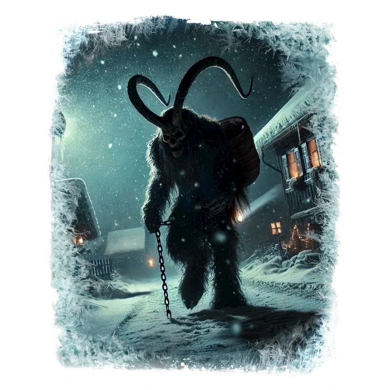 Krampus sucht Kinder im eisigen Dorf