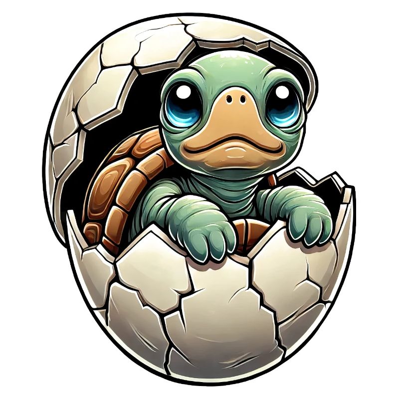 Easter turtle hatches cute colorful