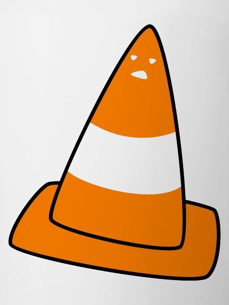 traffic cone with face