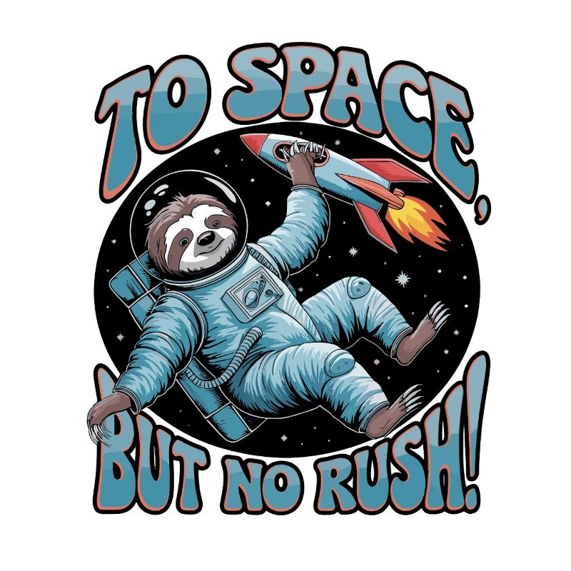 Cozy space trip with sloth astronaut