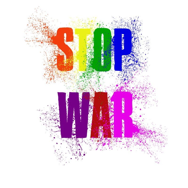 STOP WAR – NO WAR - PEACE aux couleurs de l’arc-en-ciel