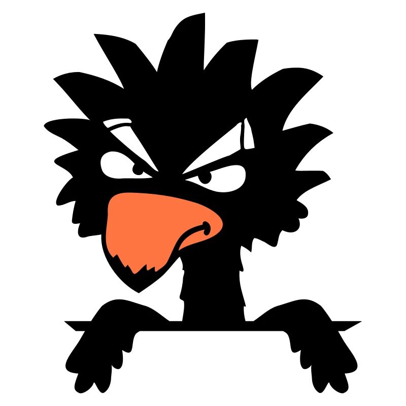 Rabe Vogel guckt böse cool lustig Comic Humor Spaß