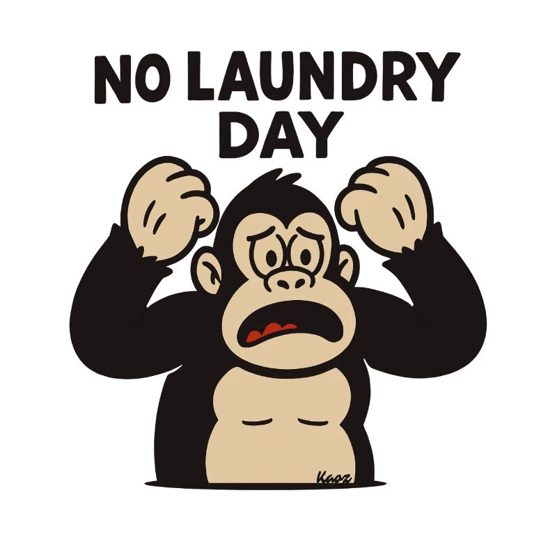 Monkey throwing a tantrum at laundry day failure