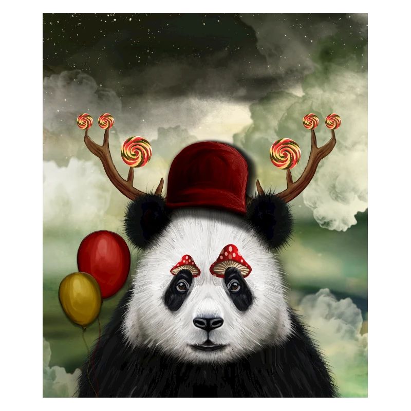 Whimsical Panda - Hand Painted Cute Animals Gift